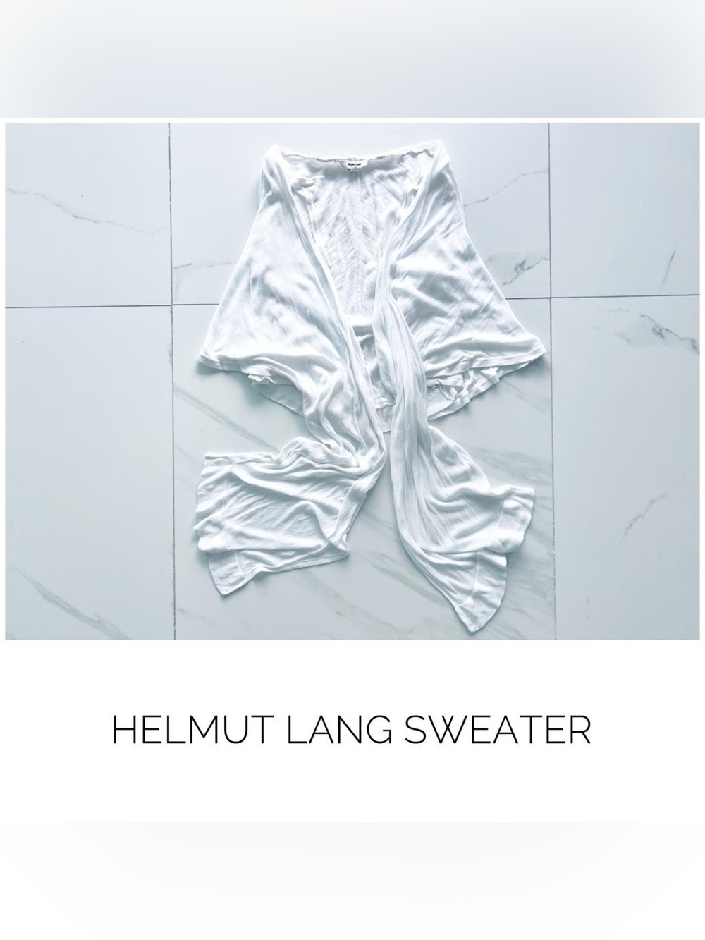 Helmut Lang sweater size Petite white cream shrug wrap shawl